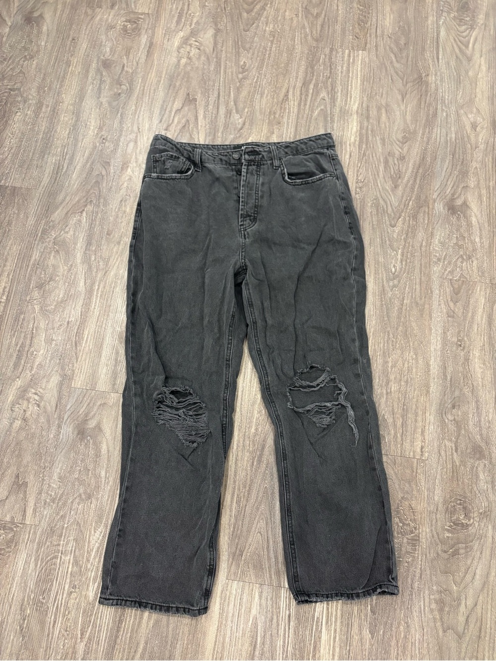 AFRM Black Distressed Boyfriend Jeans